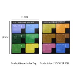 2026 Calendar Stickers Schedule Agenda Notebook Label Tags DIY Colorful Index Stickers Adhesive Journal Planner Index Bookmarks