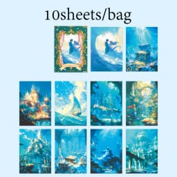 10 Sheets/Bag Dreamy Fairy Tale Theme Background Stickers, Fit for DIY, Scrapbook, Phone Case, Notebook & More Decorations