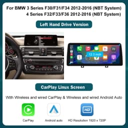 12.3 Wireless CarPlay Android Auto Multimedia Linux Screen For BMW 1 2 3 4 Series F20 F21 F22 F30 F31 F32 F33 NBT OR EVO