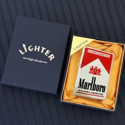 Marlboro Creative and Personalized Grinding Wheel Kerosene Lighter Gift Box World-famous Scenic Spots Men's Gift Wholesale