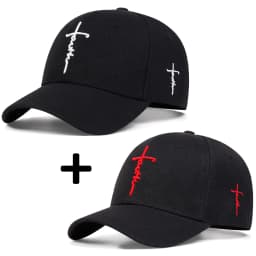 2Pcs Unisex Cross Embroidery Baseball Caps Spring Autumn Outdoor Adjustable Casual Hats Dad Hat Sunscreen Hat Combo Set