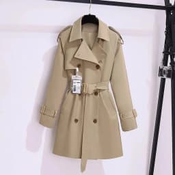 Women's Windbreaker 2026 Spring Autumn New Slim Double-breasted Temperament Coat With Belt Female Mid Length Casual Trench Coat