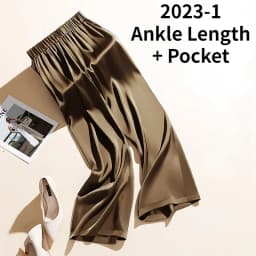 Acetate Silk Satin Straight-leg Pants Women's Summer Triacetate Silk Wide-leg Pants High Waist Drape Silk Smooth Long Pants