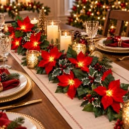 1pc Christmas Poinsettia Wreath String Lights 10/20 LED Artificial Flower Berry Fairy Light for Home Indoor Holiday Xmas Decor
