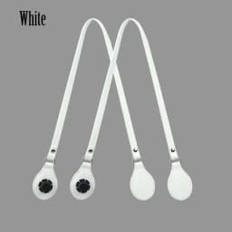 New Arrival Tanqu Long Edge Painting Handles Leather Flat PU Belt Drop End with Silver Rivet for OBag for EVA O Bag Body