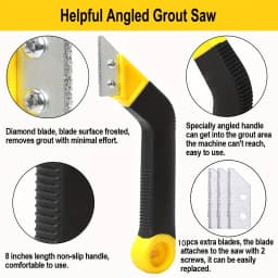 Tile Grout Saw Grout Removal Tool, Angled-Design Grout Hand Saw for Tile Cleaning, Removing Paint and More