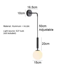 Modern Simple Aluminum Acrylic Wall Lamp Nordic Creative LED Luxury Living Room Bedroom Bedside Wall Lamp Lighting