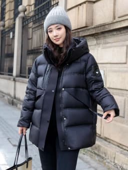 Winter Hooded Black Glossy Down Jacket Female Thick Warm Waterproof Outwears Overcoat Women White Duck Down Parker Down Jackets