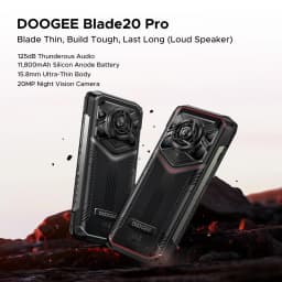 DOOGEE Rugged Phone 6.6" Blade20 Pro Gemini AI 11800mAh Battery 24GB (6+18) 256GB Android 15 125dB Large Amplitude speaker Phone