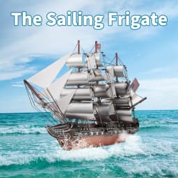 Piececool 3D Model Kits Sailing Frigate Ship Model Building Kits 3D Puzzles Adult Assembly DIY Kit for Brain Teaser Best Gifts