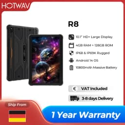HOTWAV R8 Rugged Tablet 10.1'' HD+ Display 10800mAh Massive Battery Pad Android 14 OS Octa-core 4GB 128GB Tablet PC Global