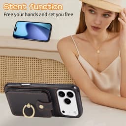 RFID Blocking Crossbody Wallet Card Holder Ring Phone Case for iPhone 17 Air 16E 15 14 Plus 13 12 Mini 11 Pro XS Max XR XS X 7 8