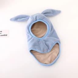 Winter Warm Rabbit Ear Children One-Piece Hat Boys Girls Ear Protection Cap Outdoor Windproof Hood Beanies Plush Balaclava Hat