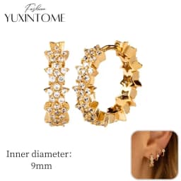 925 Sterling Silver Ear Needle Hoop Earrings Crystal Circle Small Huggie Earrings for Women Simple Females Girls Jewelry
