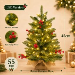 Artificial Christmas Tree Pure PE+PVC+Red Fruit High-grade Desktop Small Christmas Tree 45cm/60cm Family Christmas Decorations