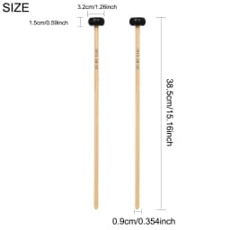 Available in Multiple Colors Percussion Instrument Drumsticks Mallets Jazz Drum Stick Double Headed Soundhammer for Drum Marimba