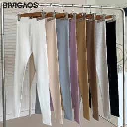 BIVIGAOS 2025 New Imported Cotton Spring Summer Knitted Leggings Women Elastic Slim Tight Comfortable Simple Casual Leggings
