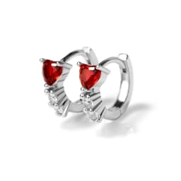 Huggies Earrings Purple white Green Blue Red Square Heart Silver Color Small Hoop Earrings for Women Girls Wedding Jewelry