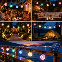 Christmas G40 Colored Plastic LED Outdoor Solar String Light Garland Waterproof 24V Globe Hanging Light for Garden Patio Cafe