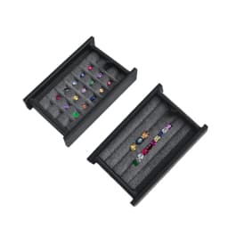Jewelry Gem Stone Display Holder Loose Diamond Storage Case V Groove Jar Gemstone Size Selecting Tray White Leather Grey Velvet