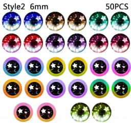50PCS/Set 6/8/10mm Doll Eyeballs Dolls Eyes DIY Crafts Eyeballs for Dinosaur Animal Cat Eyes Gem Children Toys Dolls Accessories