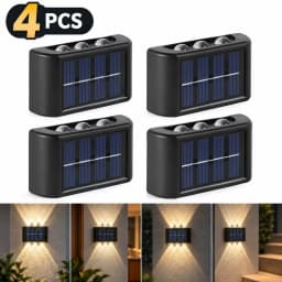 Solar LED Light Outdoor Waterproof Wall Lamp Dusk to Dawn Fence Lighting for Summer Garden Yard Porch Walkway Camping Home Dec