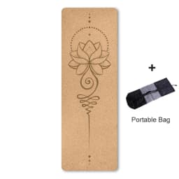 4mm Natural Cork TPE Printed Yoga Mat Non-slip Esterilla Yoga Sweat-absorbing Home Fitness Pad Gymnastics Pilates Mats With Bag