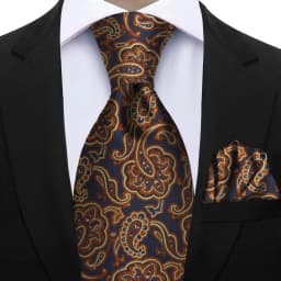 Men's 2pcs Paisley Tie Set Luxury Wedding Blue Brown Grey Necktie Handky Gift For Men Fashion Designer Business Party Tie Gift