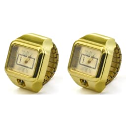 Hot Selling Creative Roman Numeral Scale Ring Quartz Alloy Shell Finger Square Watch Dial For Couples