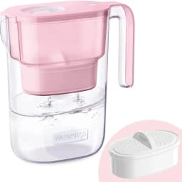 Waterdrop PT-05 Water Filter Pitcher, 7-Cup Capacity, NSF Certified, Pink | 5X Longer Filter Life, Up to 200 Gallons, for Fridge, Countertop, and Gift Giving, Reduces PFOA/PFOS, Chlorine