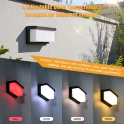 Outdoor Solar LED Wall Lights IP65 Waterproof Wall Sconce 3-Colors Temperature Dimmable Solar Lamp For Garden Porch Patio Fence