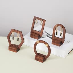 Wooden Jewelry  Rack Earring Display Stands Walnut Earrings Ear Stud Holder Organizer Jeweler Packaging Box Card Case