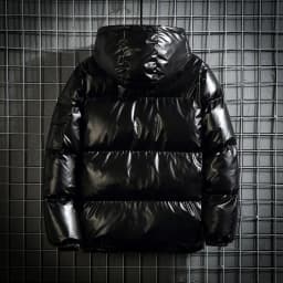 Men's Short Thickened down Cotton Jacket Silver Shiny Surface Autumn Winter Hooded Couple Trendy Bread Coat Male Fashionable ...