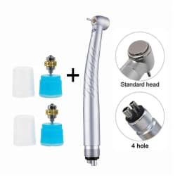 EYY Dental Dentistry High Speed Handpiece LED High Rotation Turbine Push Button 2/4 Hole Standard Torque Head Triple Water Spray