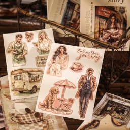 Mr Paper 20pcs Cafe Story Series Coffee Theme Sticker Book DIY Handbook Collage Calendar Diary Notebook Phone Case Scrapbook