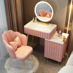 Women Pink Dressing Table Makeup Chair Modern Bedside Cosmetics Dressing Table Bedroom Cabinet Vestidores Postmodern Furniture