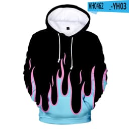 Coat 3D Print Cartoon Red and Yellow Flame Hoodie Men Women Long Sleeve Cosplay Costume Men Jacket Sweatshirts