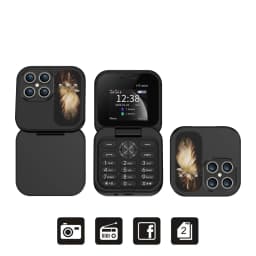SERVO I17 Mini Foldable Mobile Phone GSM 2 SIM Card Magic Voice FM Radio Blacklist Type-C 1.77' Screen Small Flip Telephones