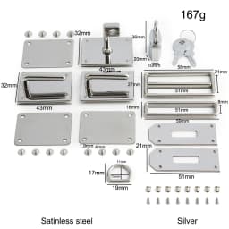 1/3/5Sets Big size High-Grade Solid stainless steel Lock Set For Classic Luxury Bags Padlock with Keys Replacement Accessories
