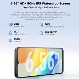 DOOGEE N55 Pro Smartphone, Android 14, 16GB (6+10 RAM) + 256GB ROM, 6.56" HD+ 90Hz Display, 13MP Camera,3.5mm Earphone Jack