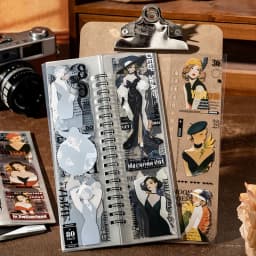 Mr Paper 20Pcs Character Die-Cut Strip Coil Stickers Scrapbooking Journal Photo Frame Decoration Phone Case DIY Collage Material
