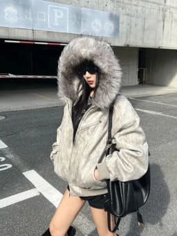 American Retro Jacket Faux Fur Hooded Longe Sleeve Women Casual Pure Color Vintage Sweatshirt Aesthetics Parkas Autumn Clothing