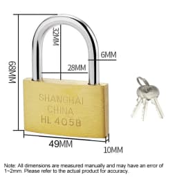 Copper Padlock Small Locks for Luggage Case Locker Home Improvement Hardware 20mm 25mm 30mm 40mm 50mm Include 3Keys