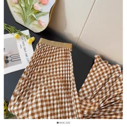 Spring Summer Tall Women's High Waist Pleated Skirt - Korean Elegant Ruffle Trim Flared Maxi Skirt with Wide Hem