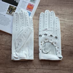 Women's Summer Leather Full Finger Gloves Unlined Thin Fashion Spring Autumn Motorcycle Riding Sheepskin Driving