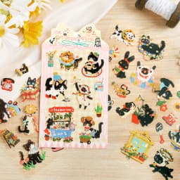 Journal GO 4pcs Cute Meow Stickers for Scrapbook Collage Junk Journal Decoration Lovely Cats Greeting Card Album Planner Sticker