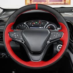 Car Steering Wheel Cover Hand-Stitched Anti-slip Black Genuine Leather For Chevrolet MALIBU XL Equinox Monza Trax Cavalier