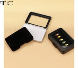 Metal Bare Diamond Storage Box Stainless Steel Metal Diamond Colored Gem with Double Inner Cushion Bare Stone Box