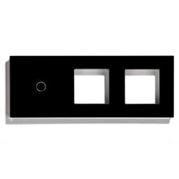 BSEED EU Standard Touch Light Switch Panel With Wall Socket Frames 228mm Metal Base Included Glass Frame Without Switch Part