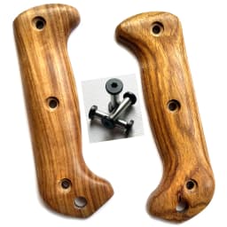 1pair Natural Solid Wood Handle Patch for KB Bk2 Knife Handle Modification Parts with Screw Knife Handle Grips DIY Accessories